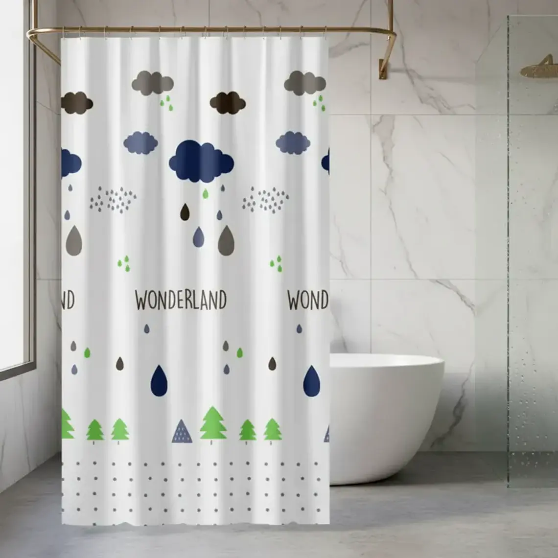Cortina de Baño Infantil Wonderland 180x180 cm 1