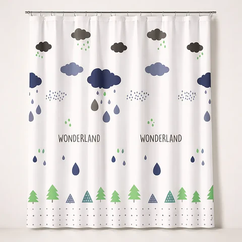 Cortina de Baño Infantil Wonderland 180x180 cm