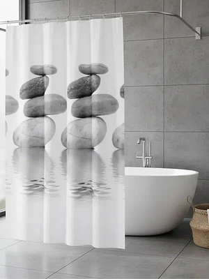 Cortina de Baño Piedras Zen 180x180 cm Impermeable