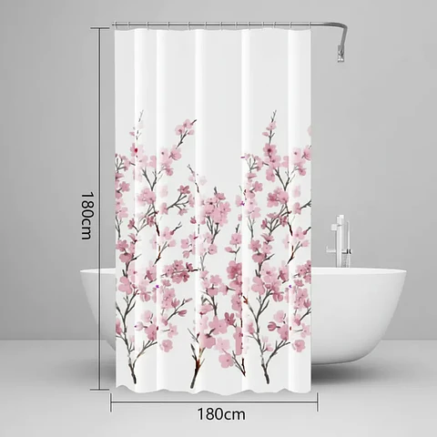 Cortina de Ducha Flores de Cerezo 180x180 cm