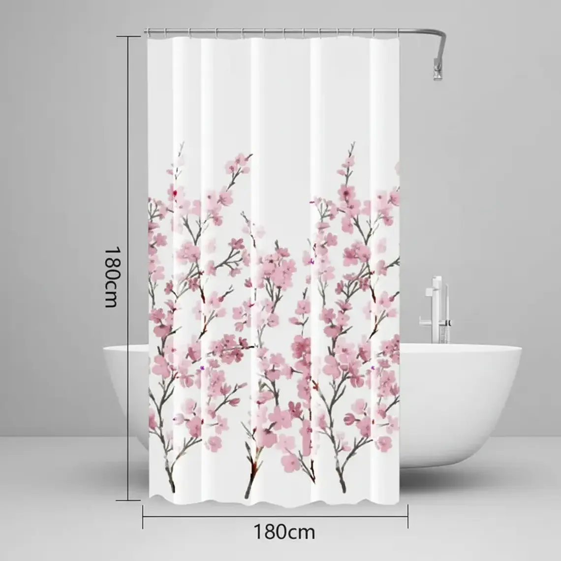 Cortina de Ducha Flores de Cerezo 180x180 cm 1