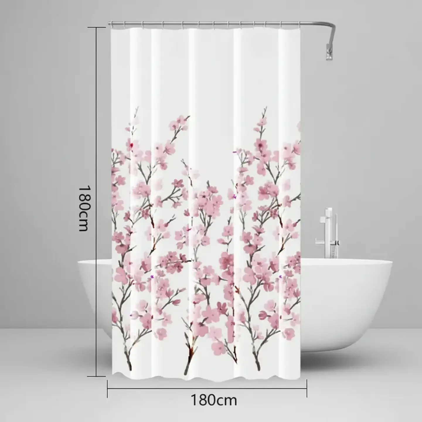 Cortina de Ducha Flores de Cerezo 180x180 cm 1