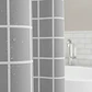 Cortina de Baño Cuadriculada Gris 180x180 cm con Ganchos - Miniatura 2