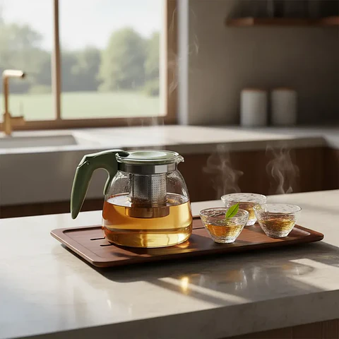 Set Tetera+Tazas Genérica con Manija de Plástico