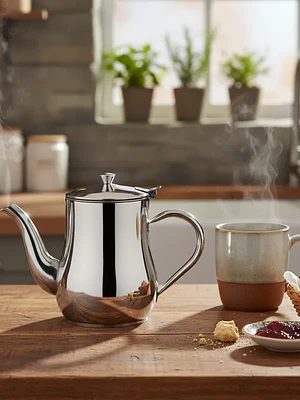 Jarra Tetera Cafetera Acero Inoxidable con Tapa y Pico 70oz