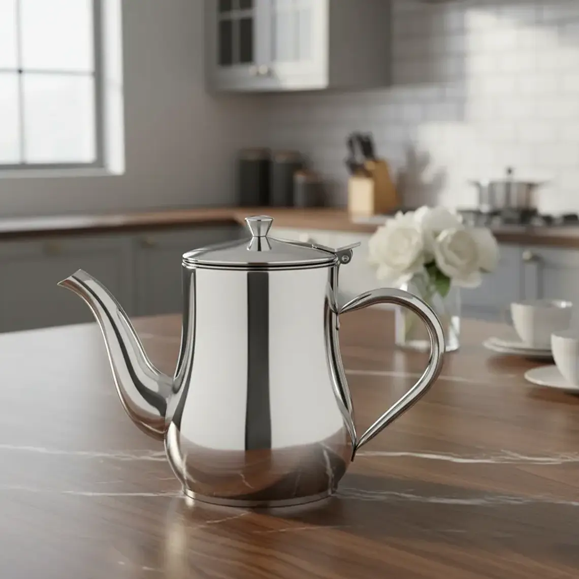 Tetera Jarra Acero Inoxidable para Té y Café 24oz 3