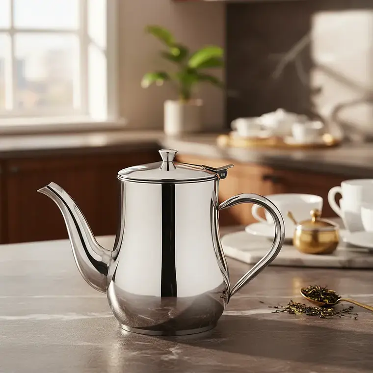 Tetera Jarra de Acero Inoxidable para Té y Café 13OZ 1