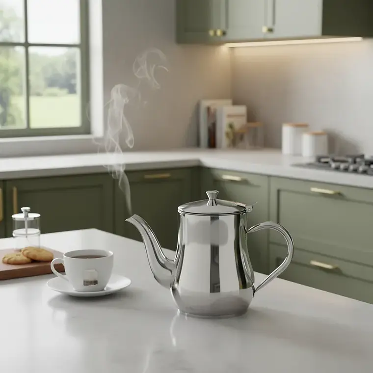 Tetera Jarra de Acero Inoxidable para Té y Café 13OZ 3