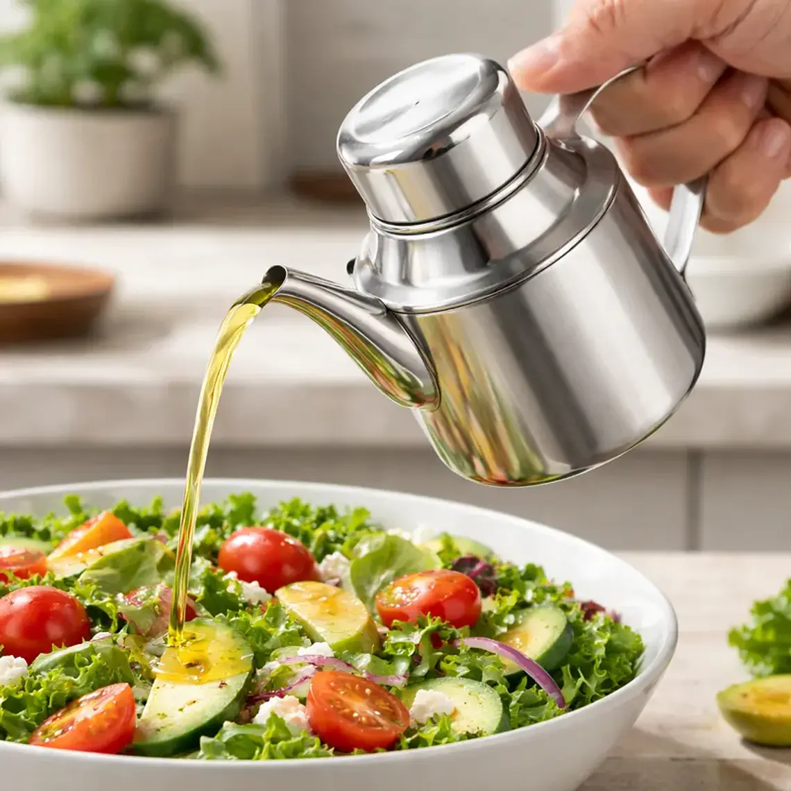 Aceitera de Acero Inoxidable 420ml con Dispensador 4