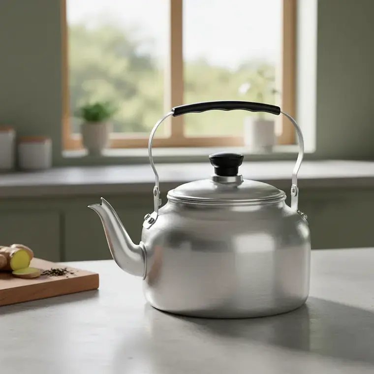 Tetera de Aluminio Clásica Plateada para Cocina 2000ML 2