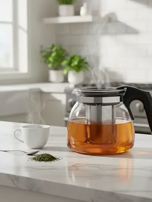 Tetera de Vidrio con Infusor de Acero Inoxidable 1100ml