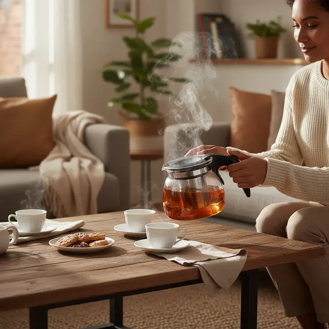 Tetera de Vidrio con Infusor de Acero Inoxidable 1100ml 4