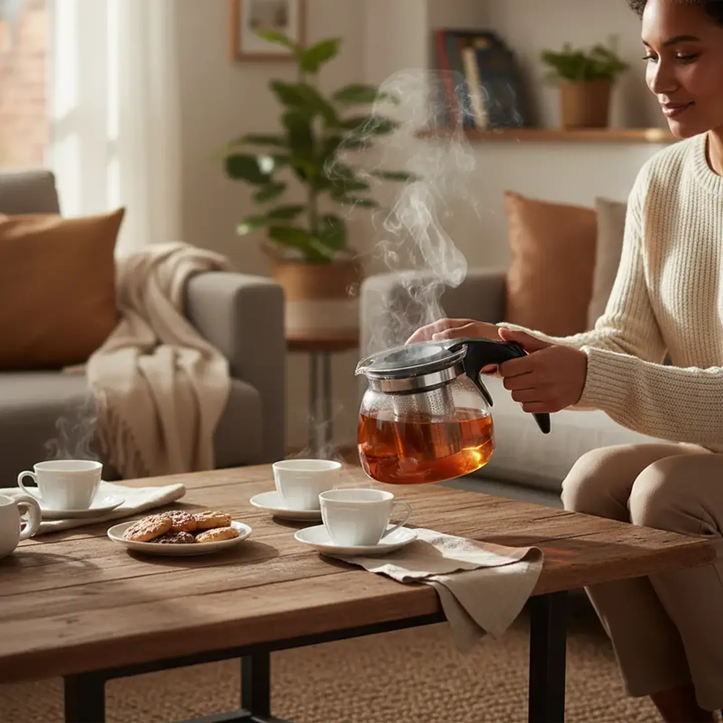 Tetera de Vidrio con Infusor de Acero Inoxidable 1100ml 4