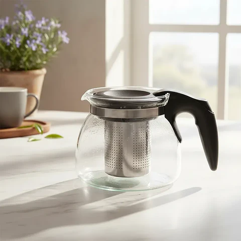 Tetera de Vidrio con Infusor de Acero Inoxidable 900ml