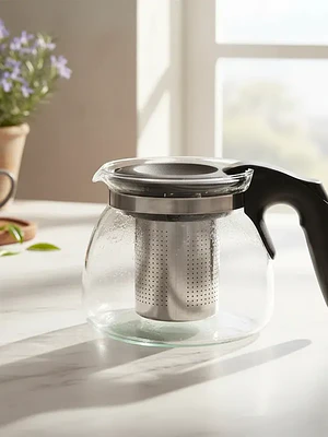 Tetera de Vidrio con Infusor de Acero Inoxidable 900ml