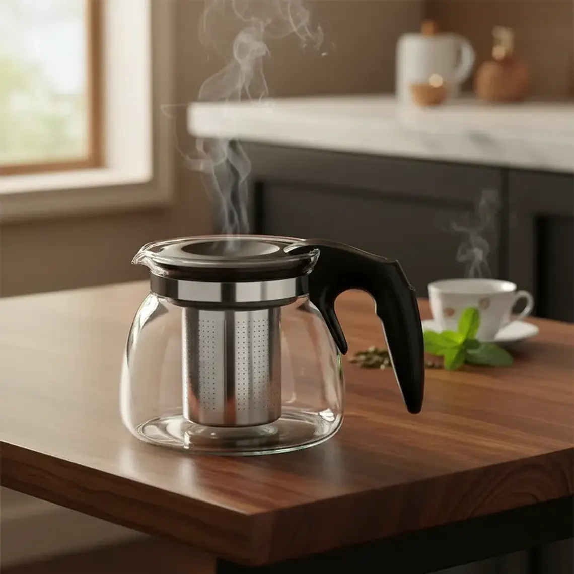 Tetera de Vidrio con Infusor de Acero Inoxidable 900ml 3