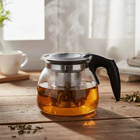 Tetera de Vidrio con Infusor de Acero Inoxidable 700ml