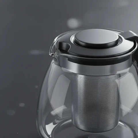 Set Tetera de Vidrio con Infusor y 4 Tazas 5 Piezas