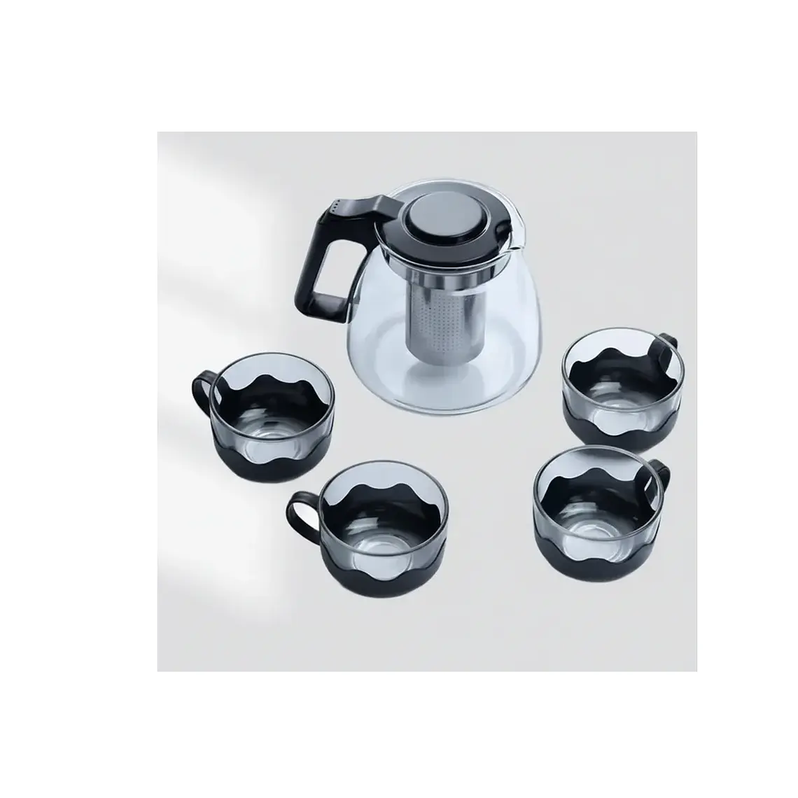 Set Tetera de Vidrio con Infusor y 4 Tazas 5 Piezas 4