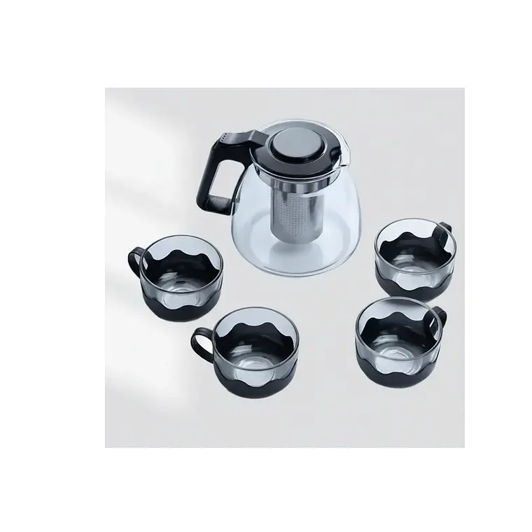 Set Tetera de Vidrio con Infusor y 4 Tazas 5 Piezas 4
