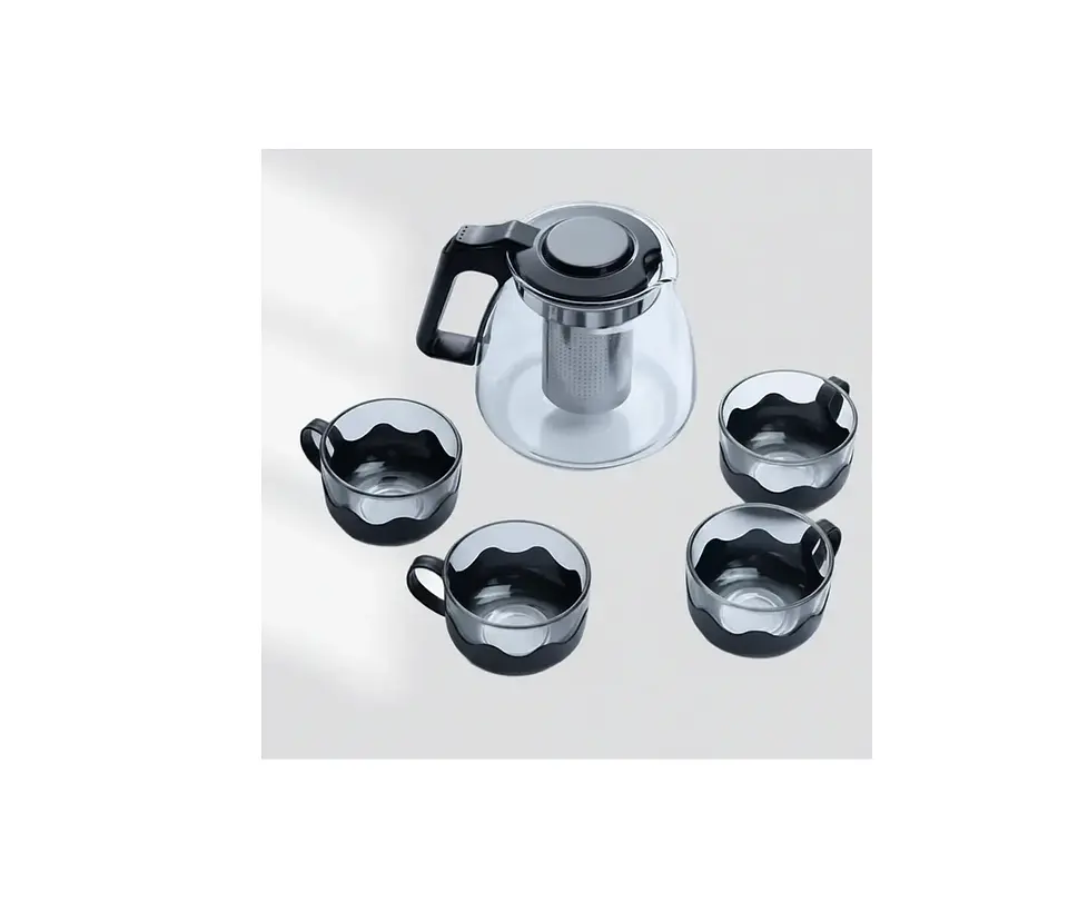 Set Tetera de Vidrio con Infusor y 4 Tazas 5 Piezas 4