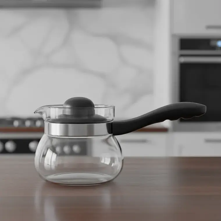 Cafetera Tetera Jarro Vidrio 1050ml con Mango y Tapa 2