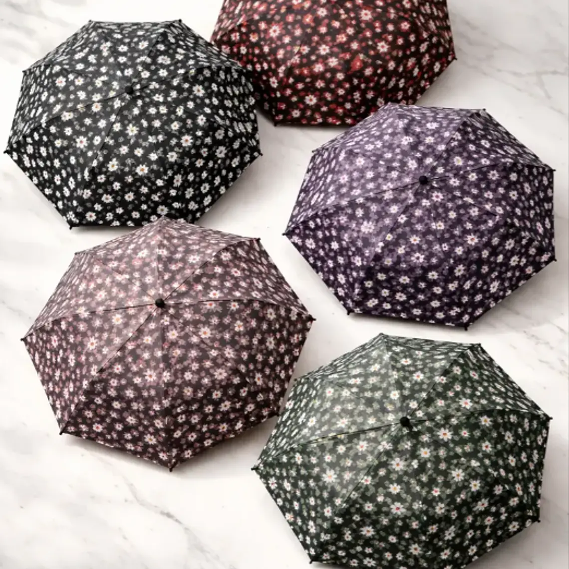 Paraguas Grande Diseño Burbujas Colores Mango Curvo 4