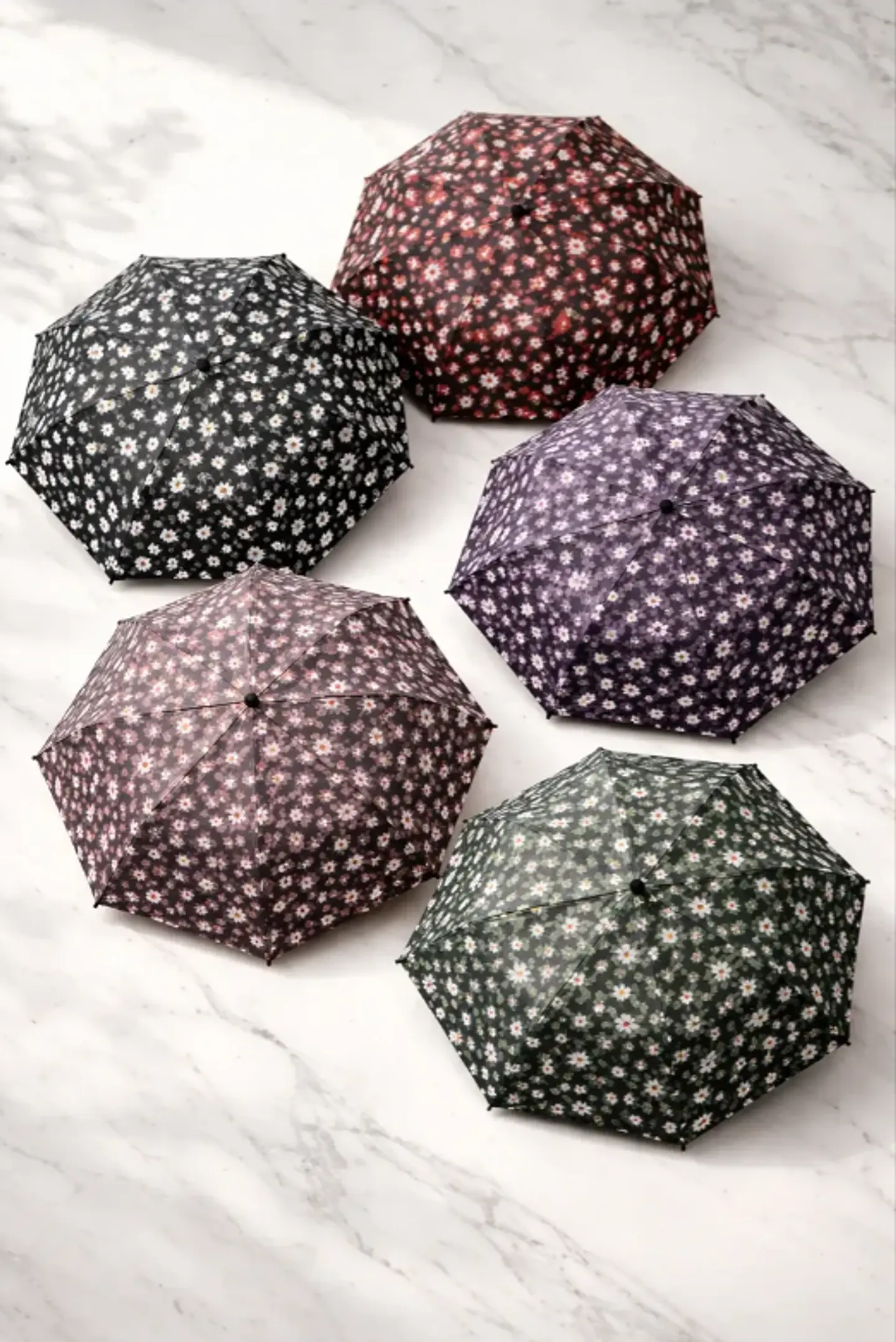 Paraguas Grande Diseño Burbujas Colores Mango Curvo 4
