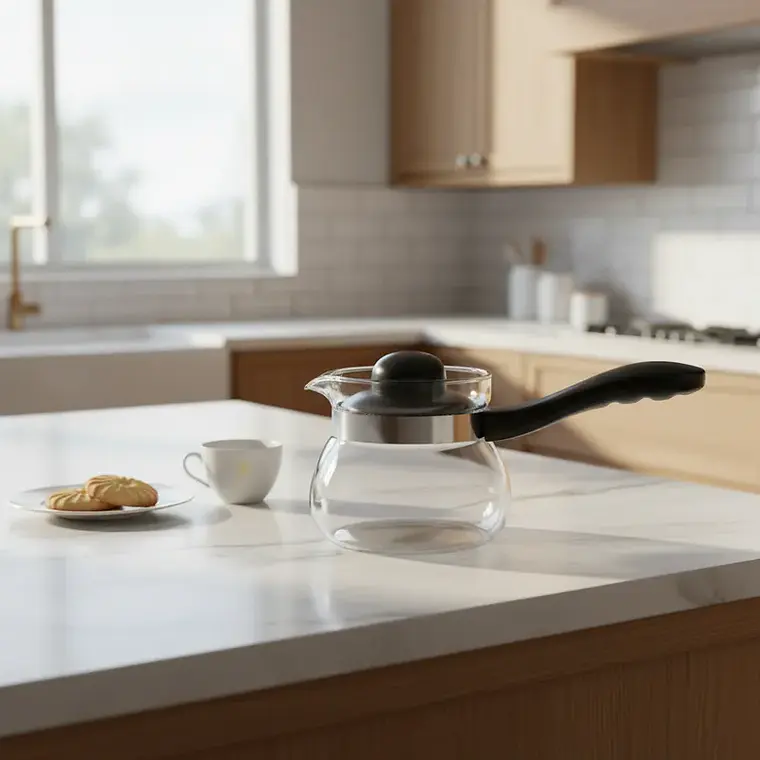 Cafetera Tetera Jarro Vidrio 800ml con Mango y Tapa 3