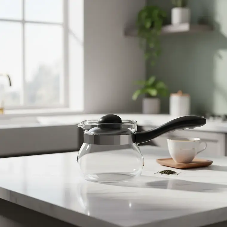 Cafetera Tetera Jarro Vidrio 800ml con Mango y Tapa 4