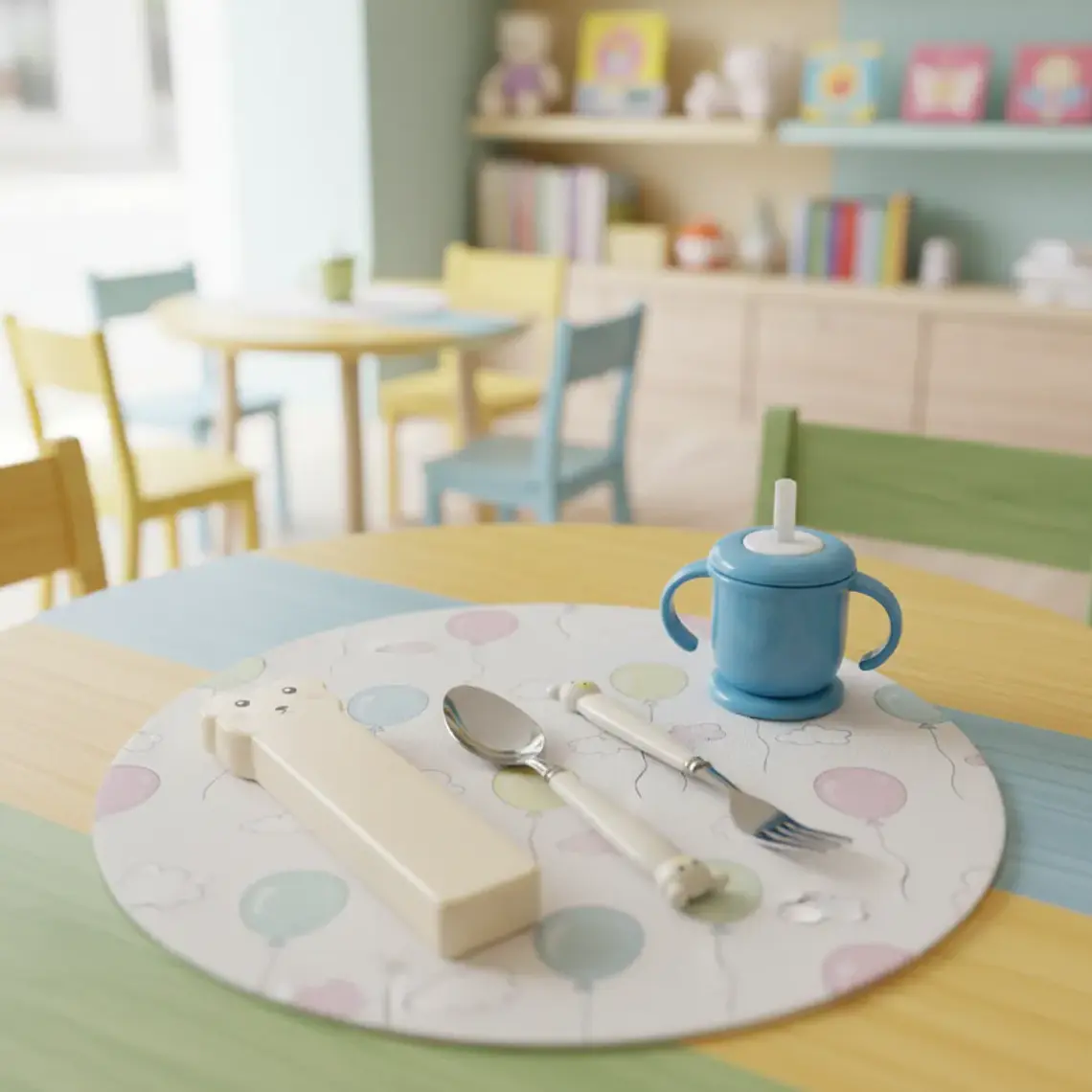 Set De Cubiertos Infantiles Oso Con Estuche Cuchara Y Tenedor 2