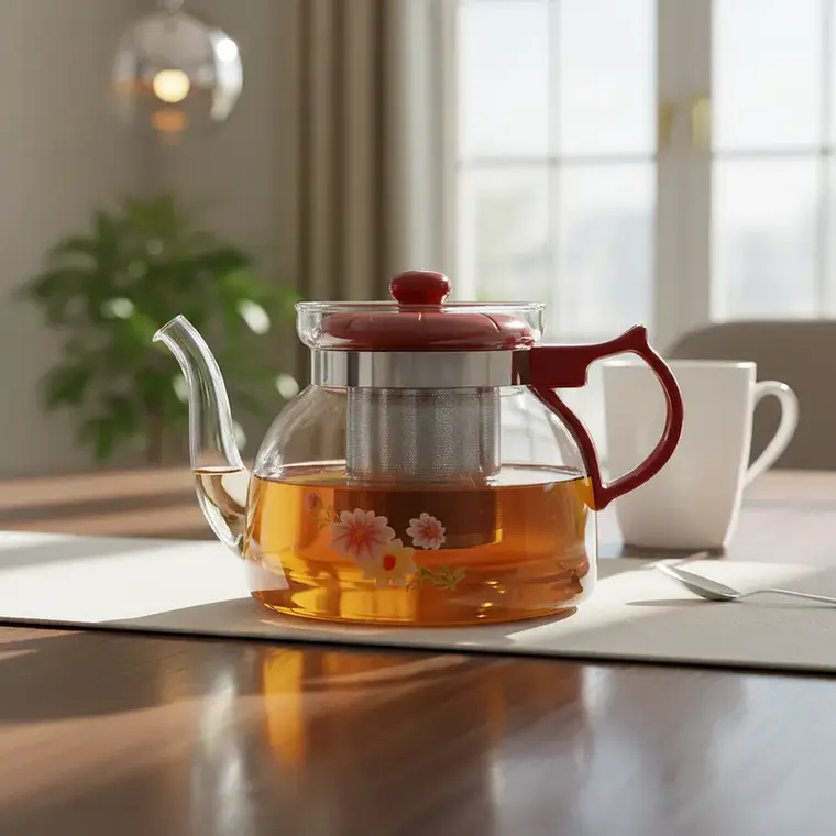 Tetera De Vidrio Templado Con Infusor 850 Ml 3