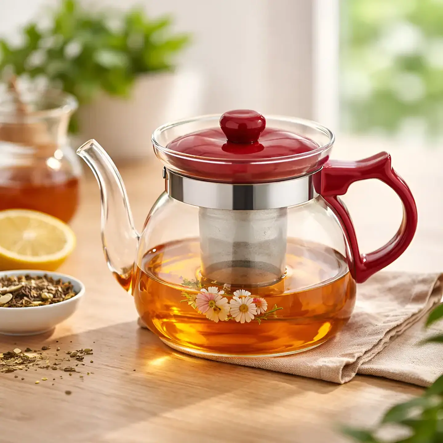 Tetera De Vidrio Con Infusor De 1500 Ml 4