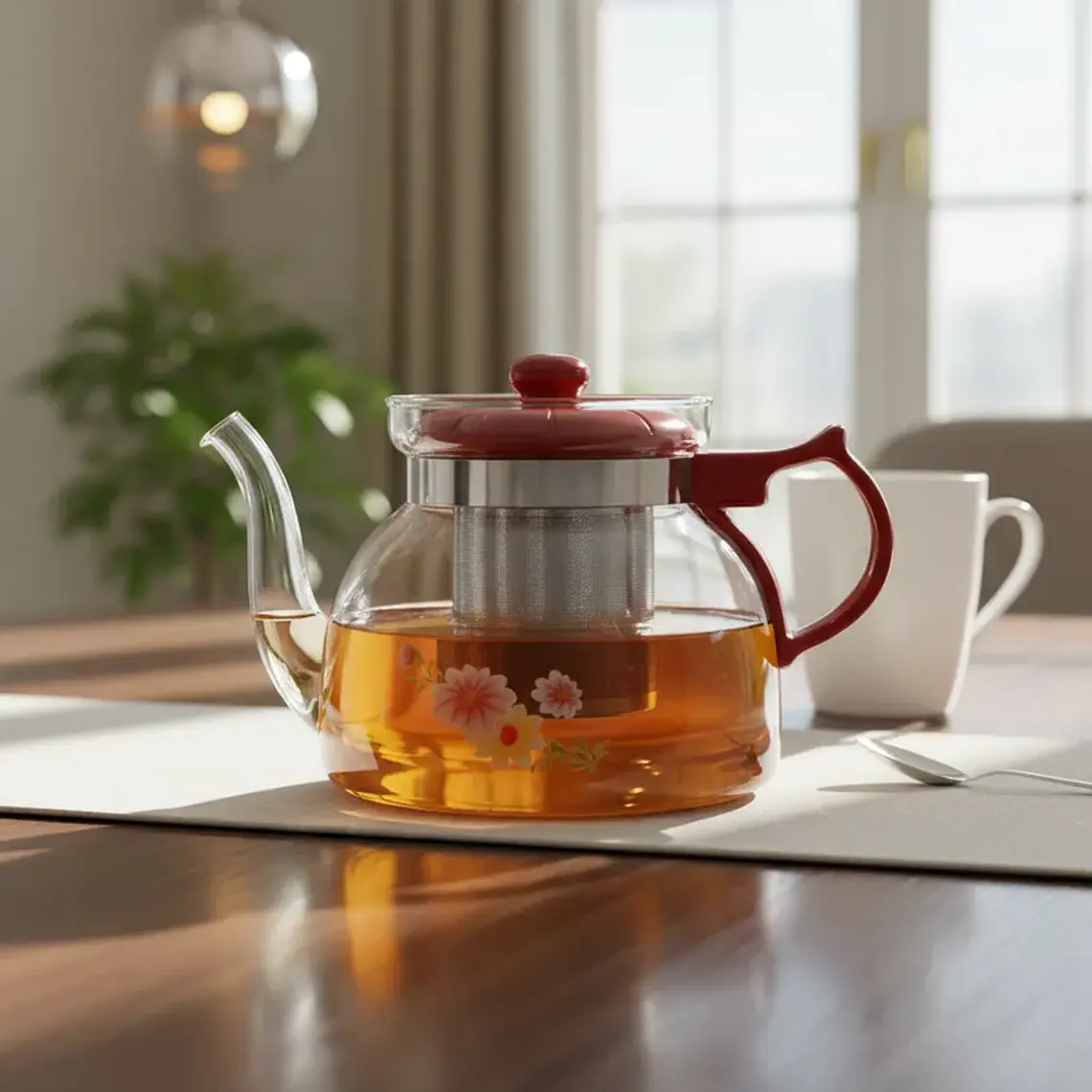 Tetera De Vidrio Con Infusor De 1200 Ml 4