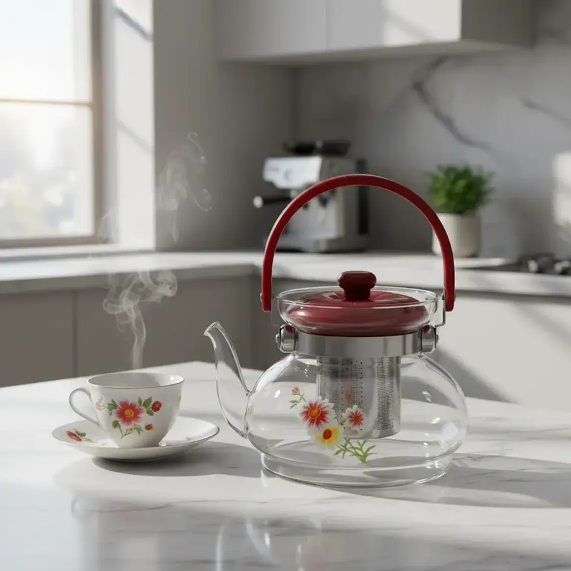 Tetera De Vidrio Con Infusor 900 ML 3