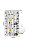 Cortina De Baño Infantil Diseño Dinosaurios Peva 180x180cm - Miniatura 2