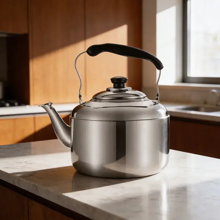 Tetera de Acero Inoxidable Clásica Plateada para Cocina 2000ML 5