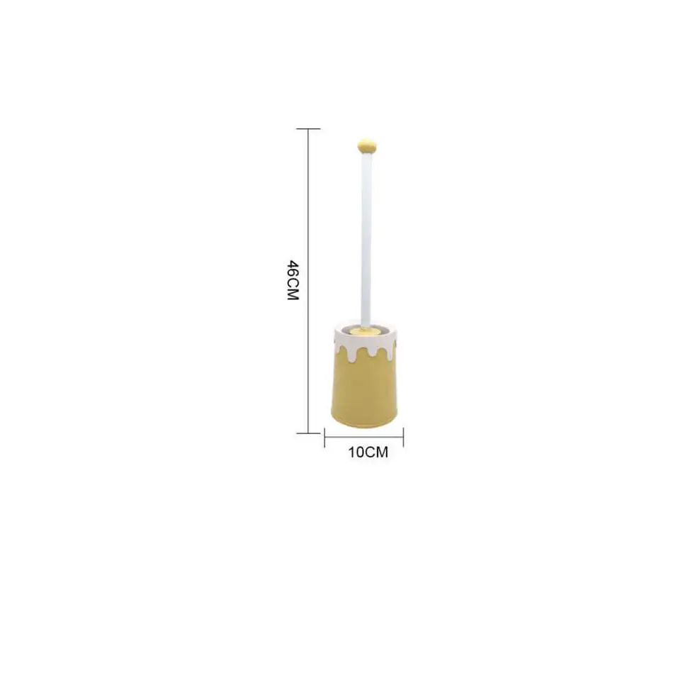 Escobilla De Baño De Silicona Higiénica Con Soporte Amarillo 5