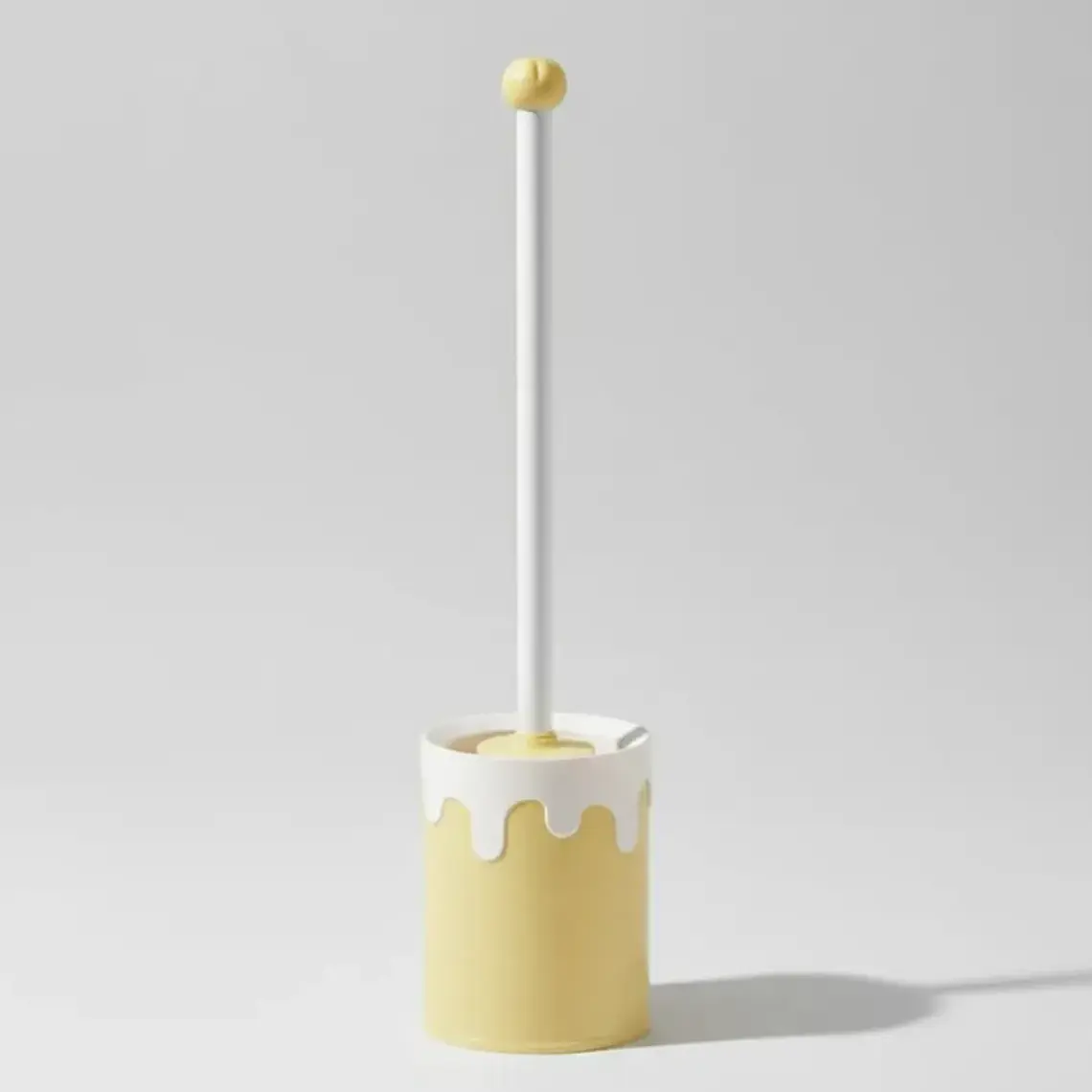 Escobilla De Baño De Silicona Higiénica Con Soporte Amarillo 4