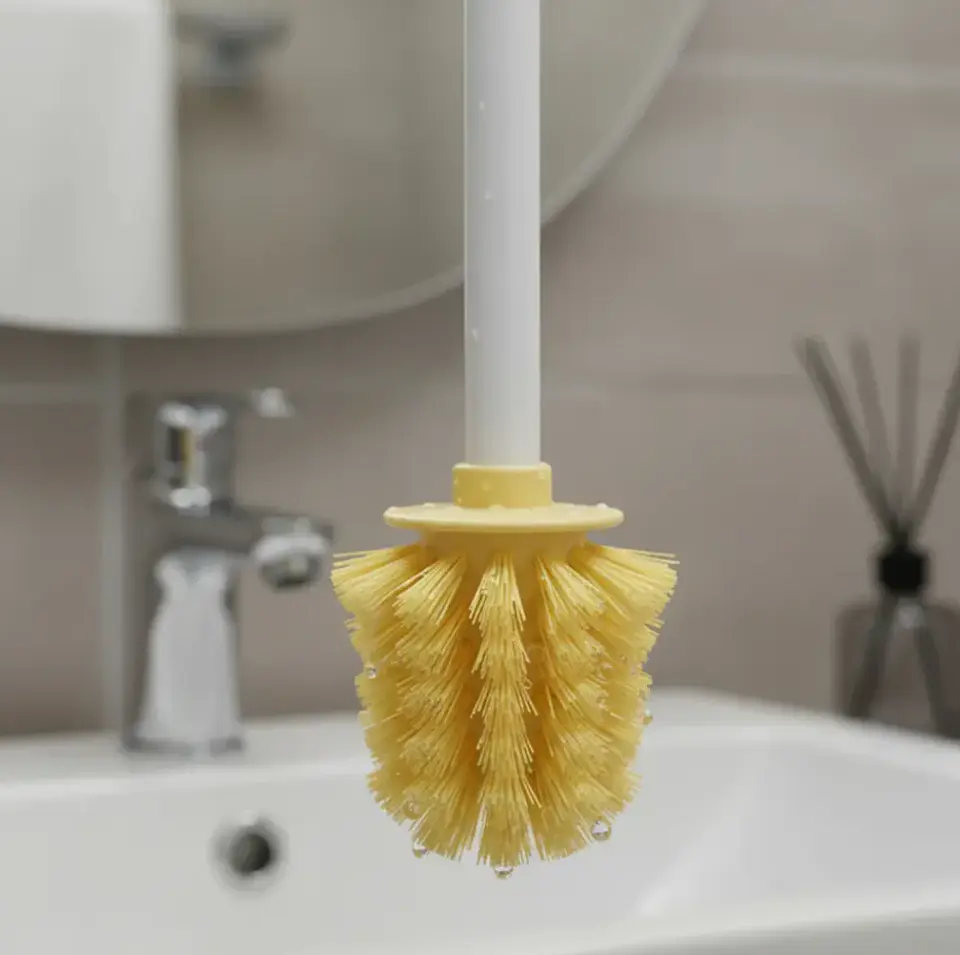 Escobilla De Baño De Silicona Higiénica Con Soporte Amarillo 6