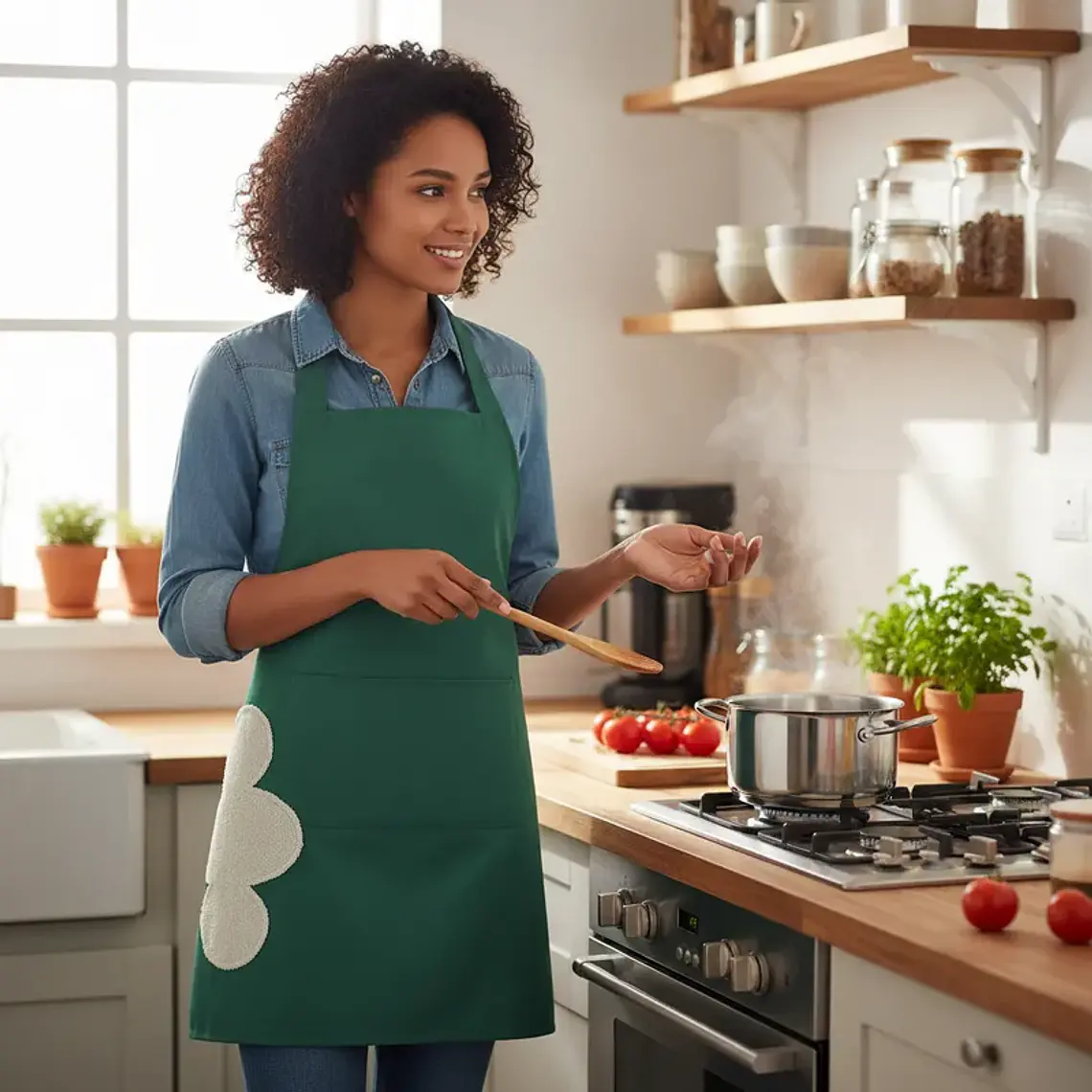 Delantal de cocina genérico resistente y práctico 70CM 2