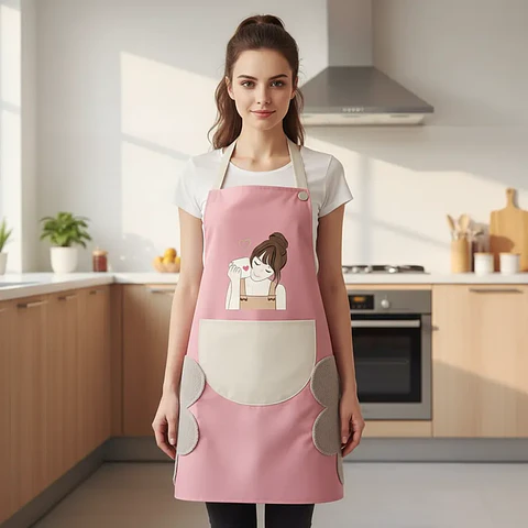 Delantal de Cocina Impermeable con Secador de Manos 70cm