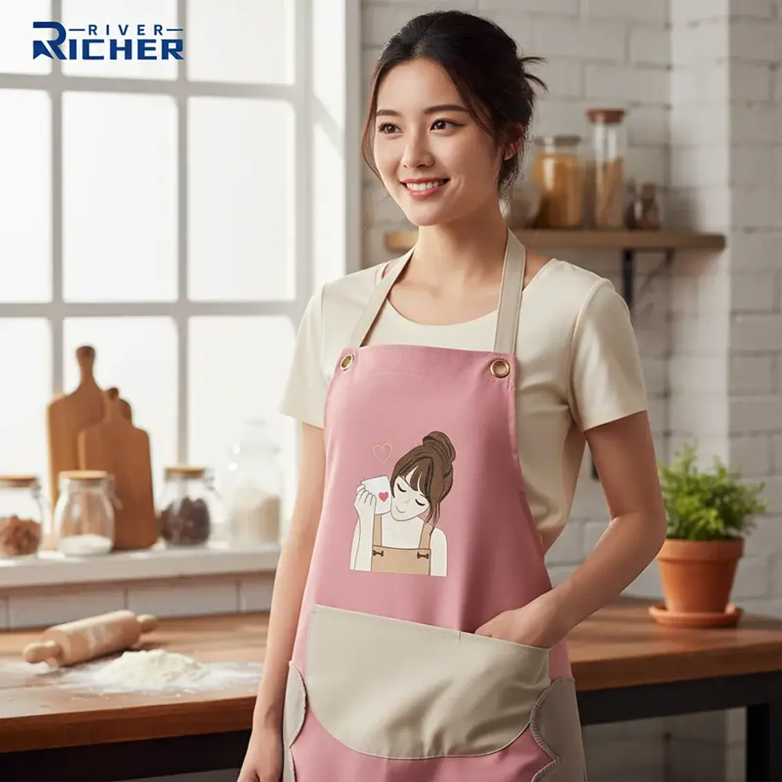 Delantal de Cocina Impermeable con Secador de Manos 70cm 1