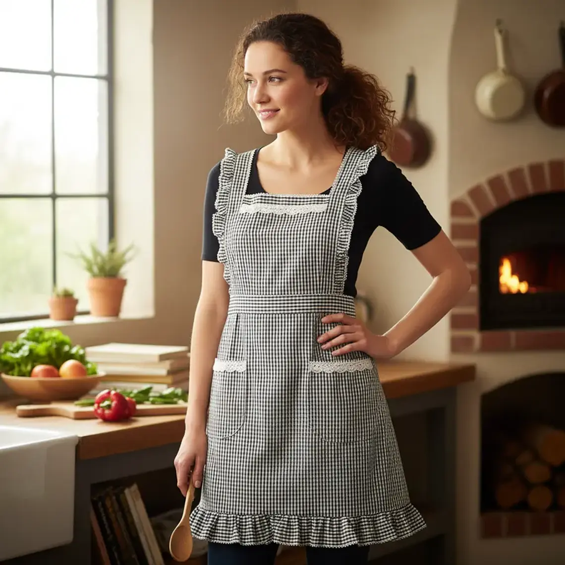 Delantal de cocina cuadrille resistente y práctico 70CM 1