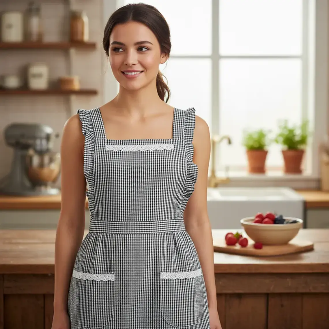 Delantal de cocina cuadrille resistente y práctico 70CM 3