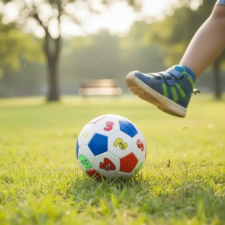 Pelota De Fútbol Infantil Didáctica Con Números 15 Cm Colores 4
