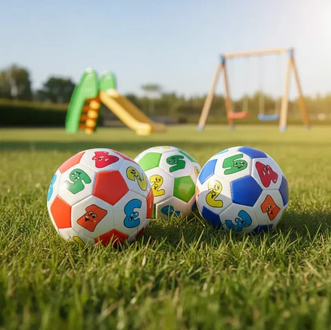 Pelota De Fútbol Infantil Didáctica Con Números 15 Cm Colores