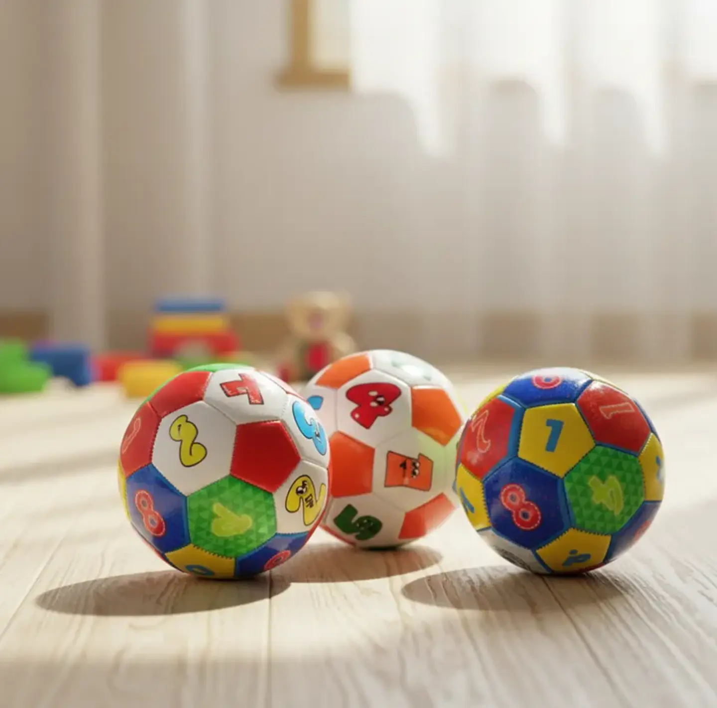 Pelota De Fútbol Infantil Didáctica Con Números 15 Cm Colores 2