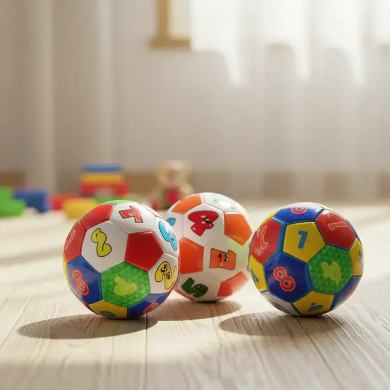 Pelota De Fútbol Infantil Didáctica Con Números 15 Cm Colores 2