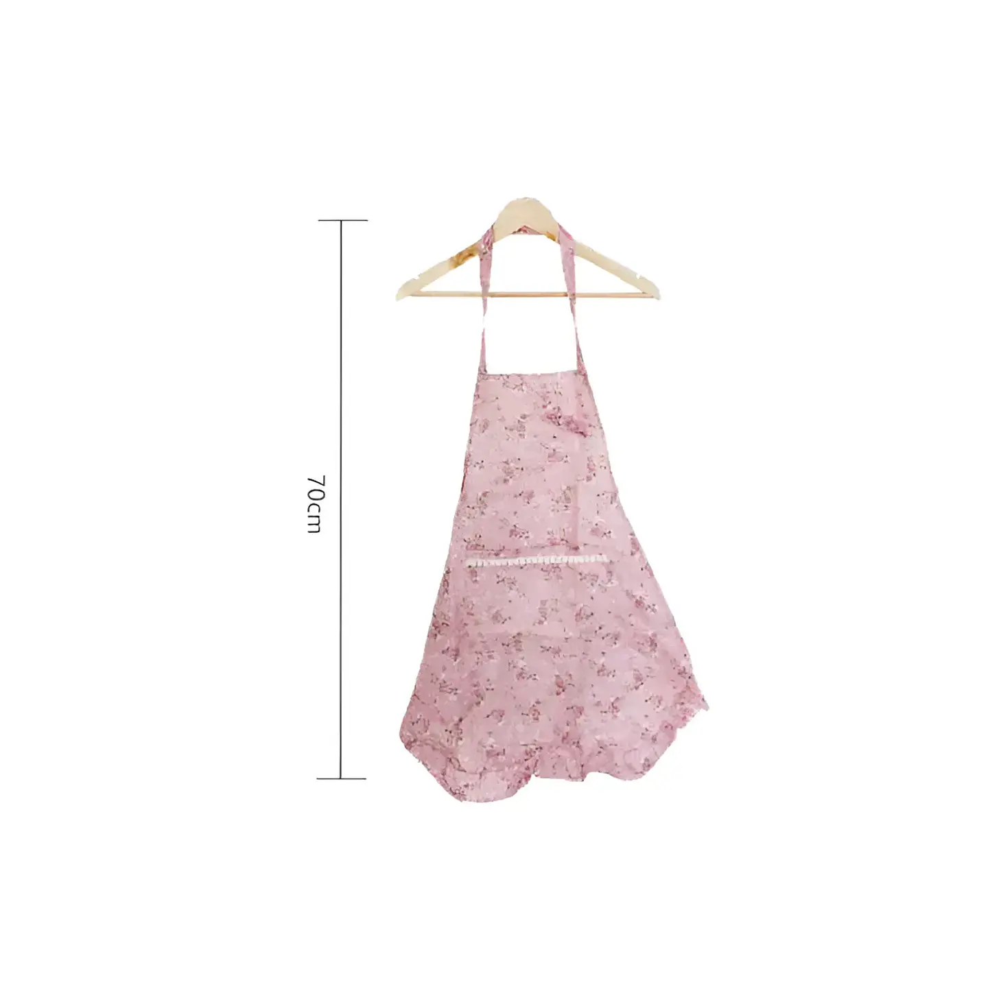 Delantal de Cocina Vintage con Flores y Bolsillo para Mujer 70cm 4